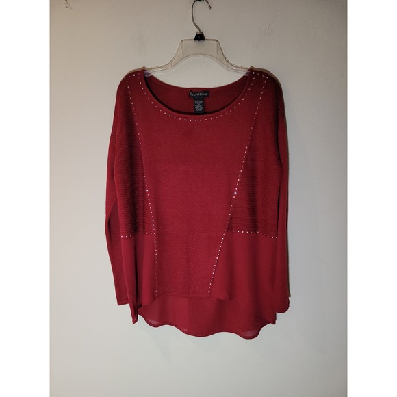 Design 365 Red Sequined Women's Sweater Size Large - Picture 1 of 4